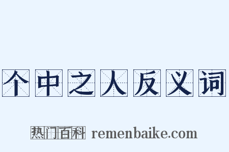 个中之人反义词是什么意思的图片